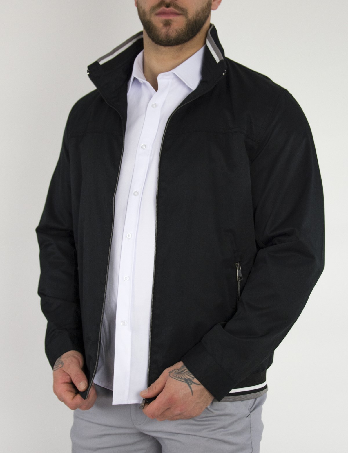 Ανδρικό μαύρο Jacket με γιακά WS10160 φωτογραφία